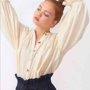 Heinui Deva Blouse in Japanese Ecru Crepe